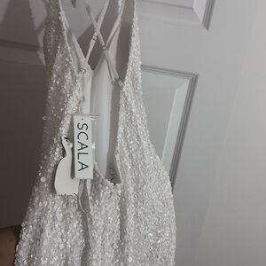 Scala White Sequin Dress
